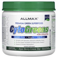 ALLMAX, CytoGreens для спортсменов, зеленый чай с ягодами асаи, 125 г (4,4 унции)